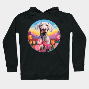 Weimaraner Mountain Flower Cute Colorful Puppy Dog Hoodie